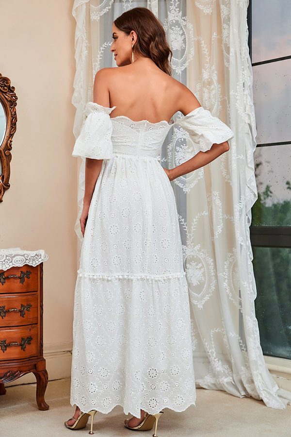 Off the Shoulder Witte Casual Jurk Angebot – Bild 2
