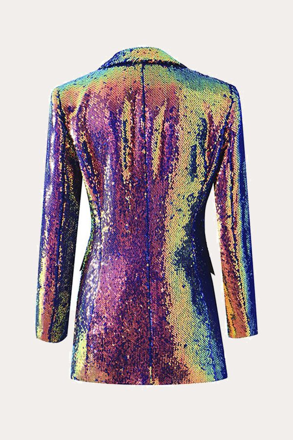 Sprankelende paarse pailletten Prom Homecoming Women Blazer Schn?ppchen – Bild 2