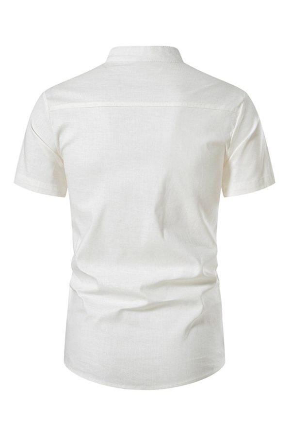 Slim Fit Witte Knopen Zomer Heren Tops Mode – Bild 2