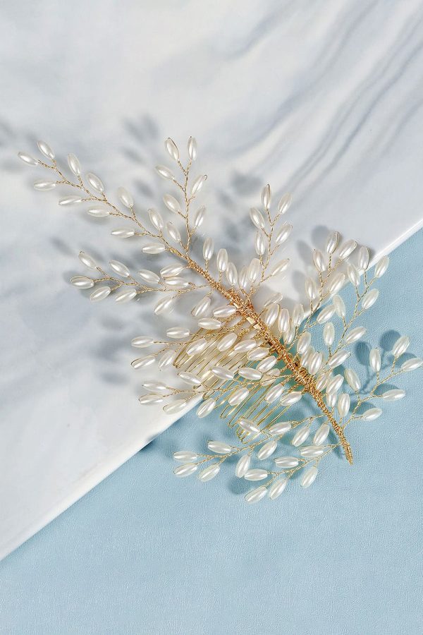 Silver Pearl Bruids Haar Clip Jetzt online