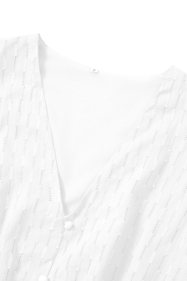 Witte V-hals Midi Zomerjurk Rabatt – Bild 5