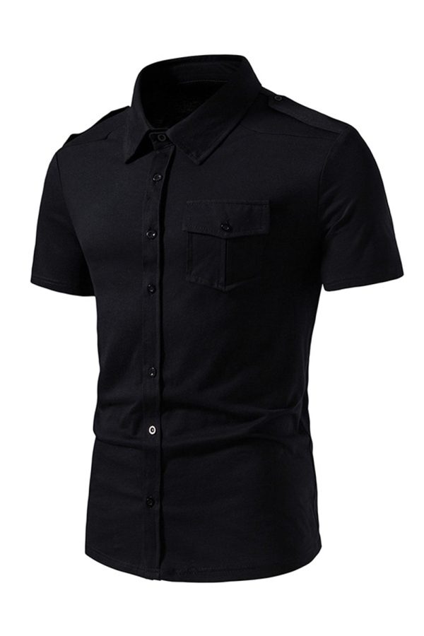 Zwarte Slim Fit Tops met korte mouwen voor mannen Angebot – Bild 3