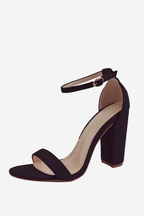 Chunky One Strap Sandalen met hoge hak Mode – Bild 3