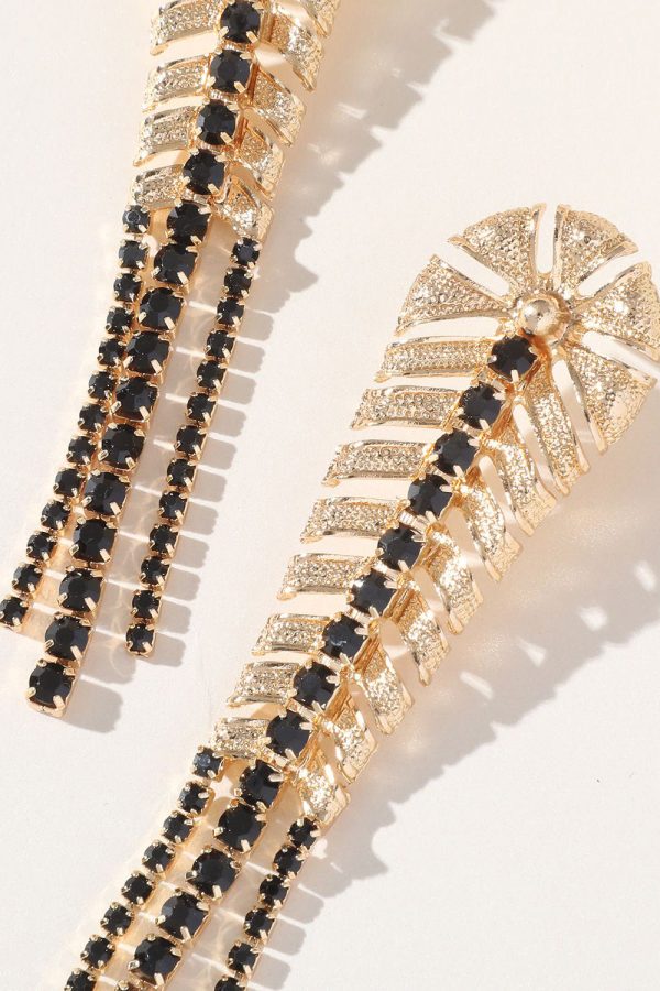 Legering Strass Vintage Boho Blad Kwastje Oorbellen Jetzt online – Bild 5