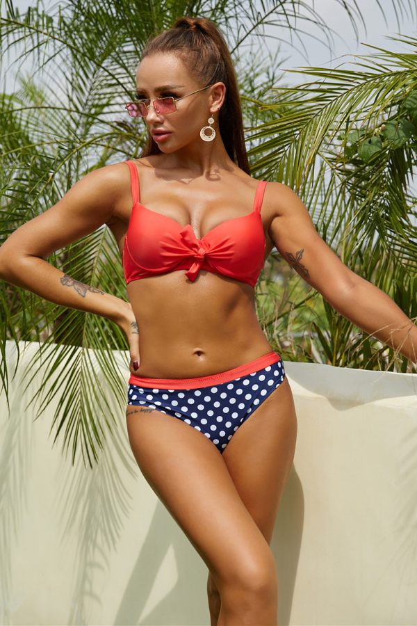 Rood en Polka Dots Tweedelig Badpak Zu verkaufen – Bild 4