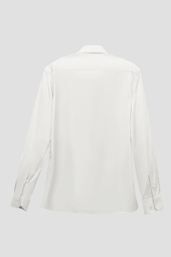 Wit Massief Lange Mouwen HerenPak Shirt Angebot – Bild 2