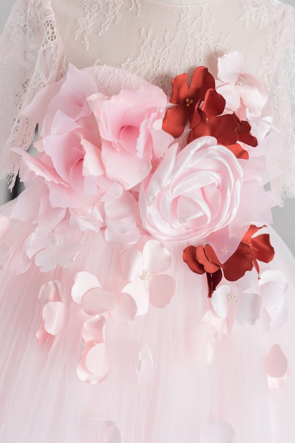 Roze Tule Bloem Meisje Jurk Mode – Bild 4