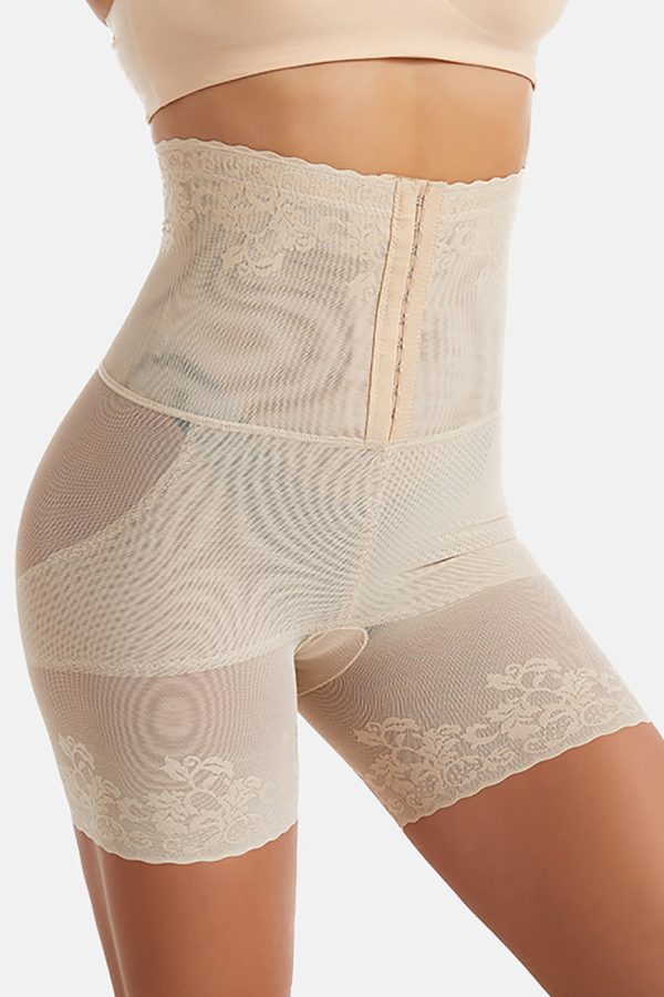 Abrikoos High-waisted Butt-Lifting Corset Lace Ademende Shapewear Verkauf