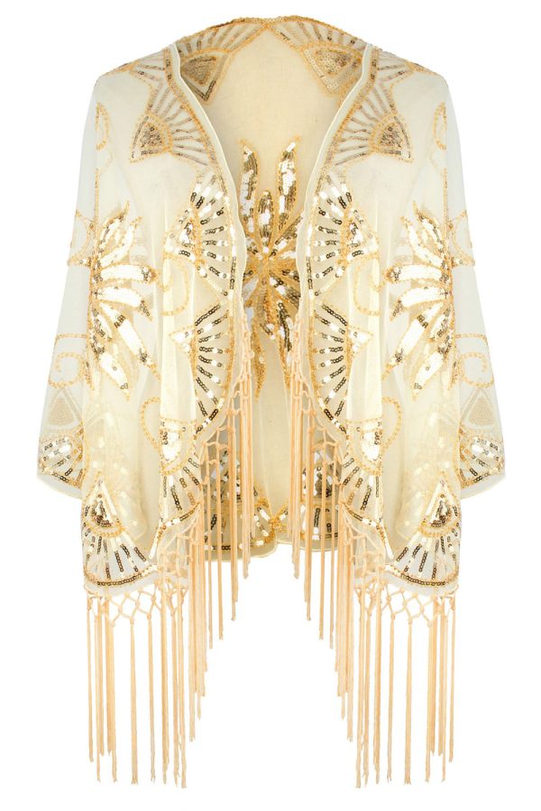 Fringes Pailletten 1920s Cape Angebot – Bild 3