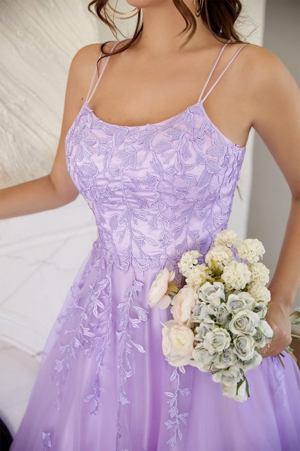Elegante Lavendel A-lijn Galajurk Im Angebot – Bild 5