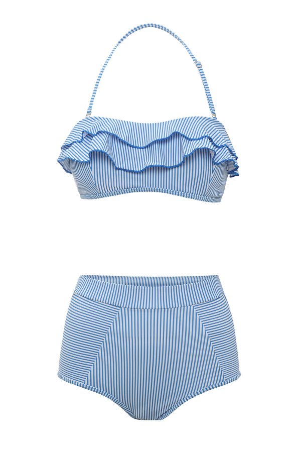 Blauwe Strepen Tweedelige Bikini Angebot