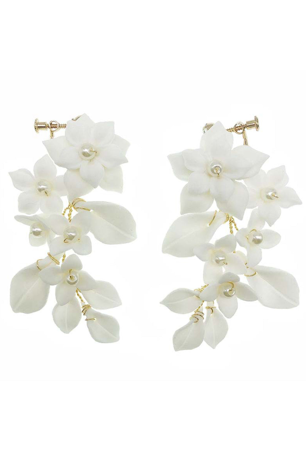 Witte Flower Drop Oorbellen Verkauf