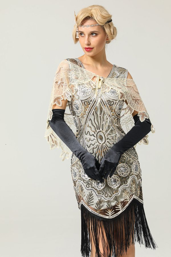 Jaren 20 Cape Met Lovertjes Voor Dames Online-Schn?ppchen