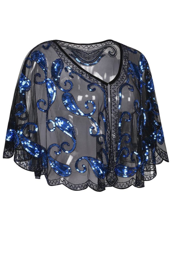 Jaren 20 Glitter Pailetten Cape Verkauf – Bild 3