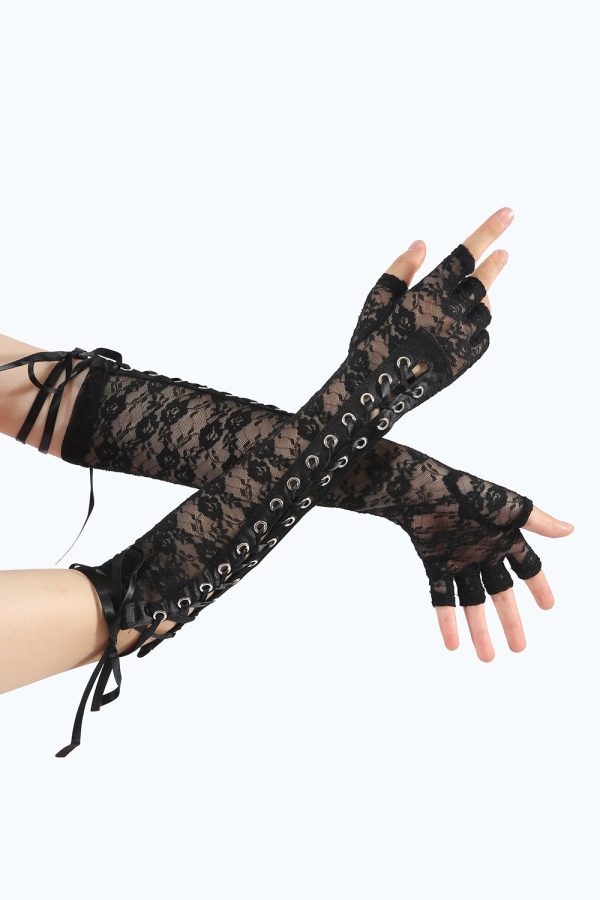 Black Lace 1920s Feest handschoenen Online-Verkauf