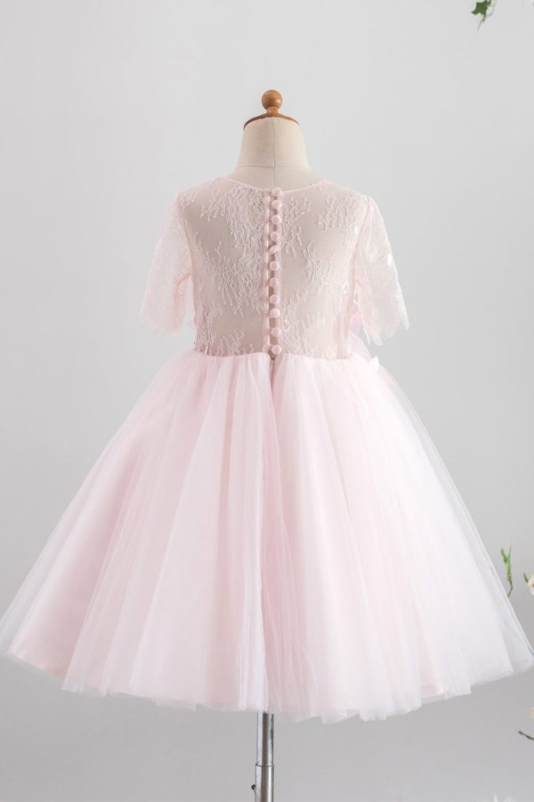 Roze Tule Bloem Meisje Jurk Mode – Bild 2