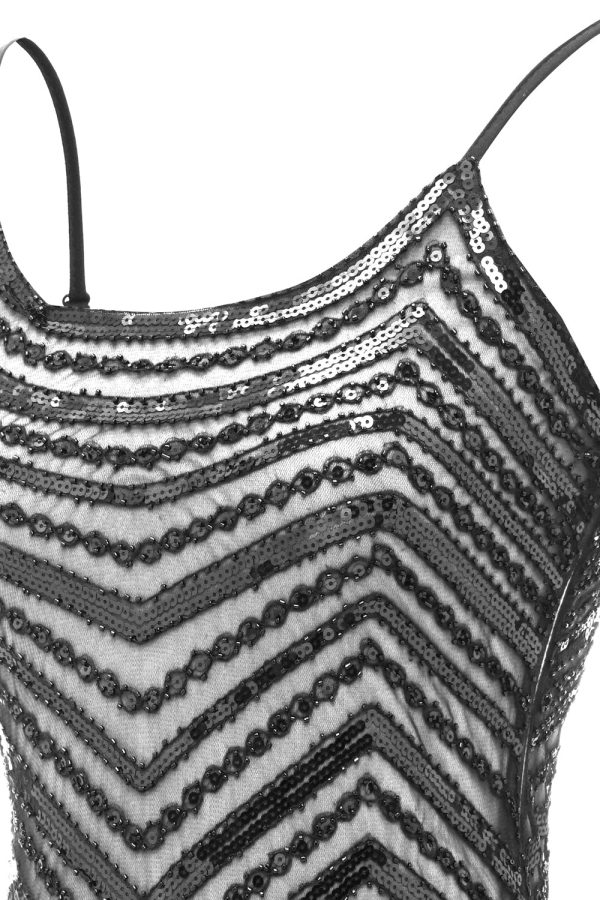 Bodycon Zwart Zilver Pailletten jaren 1920 Jurk Jetzt online – Bild 5