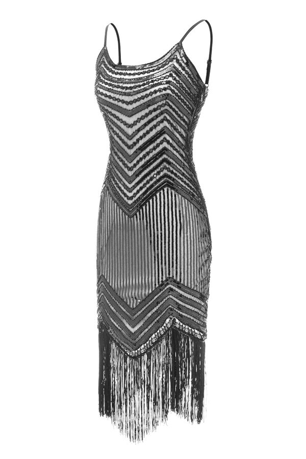 Bodycon Zwart Zilver Pailletten jaren 1920 Jurk Jetzt online – Bild 3