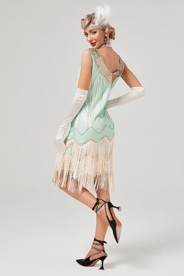 Pailletten Groene Korte Jaren 1920 Party Dress Schn?ppchen – Bild 2