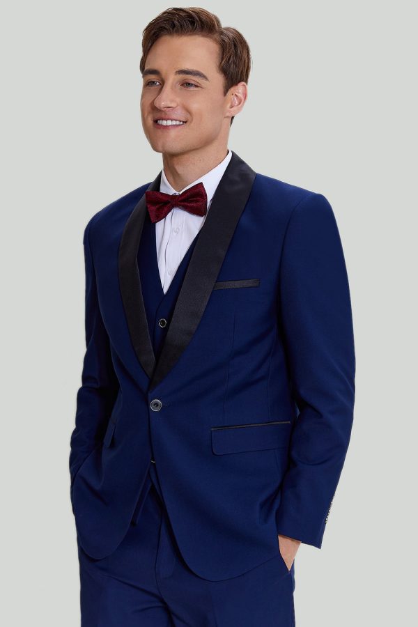 Heren Marine 3-delige One Button Slim Fit Homecoming Suits Online – Bild 2