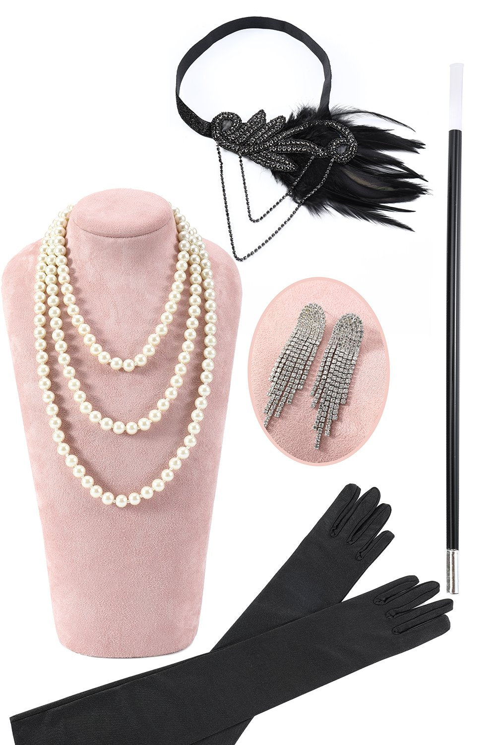 Zwarte jaren 1920 Party Accessoires Sets Schn?ppchen