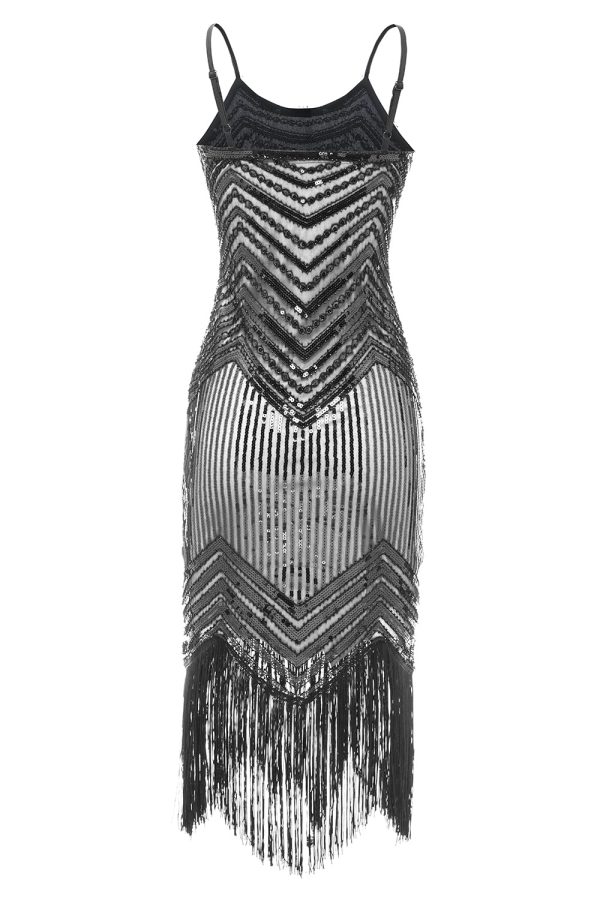 Bodycon Zwart Zilver Pailletten jaren 1920 Jurk Jetzt online – Bild 2