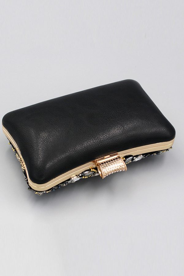 Zwarte kralen schouder ketting avond clutch Online – Bild 3