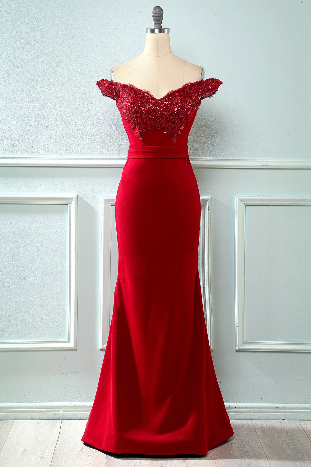 Off Shoulder Pailletten Mermaid Galajurk Schn?ppchen
