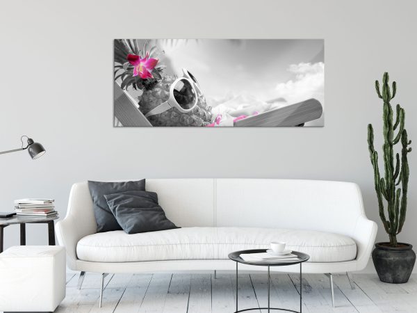 Ananas im Urlaub, Glasbild Panorama Verkauf – Bild 2