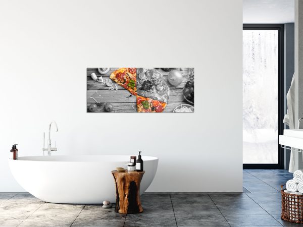 Pizza auf Holztisch, Glasbild Panorama Im Angebot – Bild 4