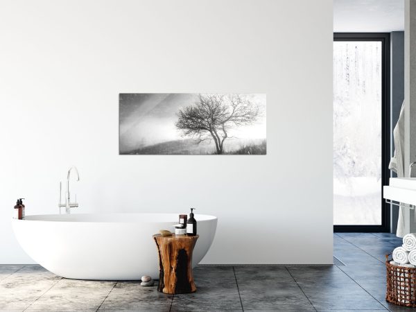 Baum in Landschaft, Glasbild Panorama Mode – Bild 4
