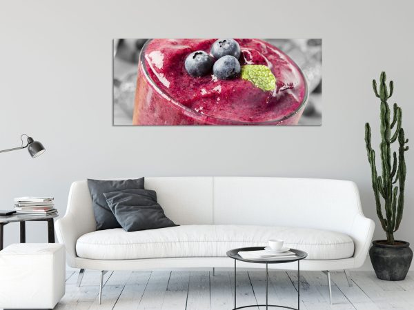 köstlicher Blaubeershake, Glasbild Panorama Zu verkaufen – Bild 2