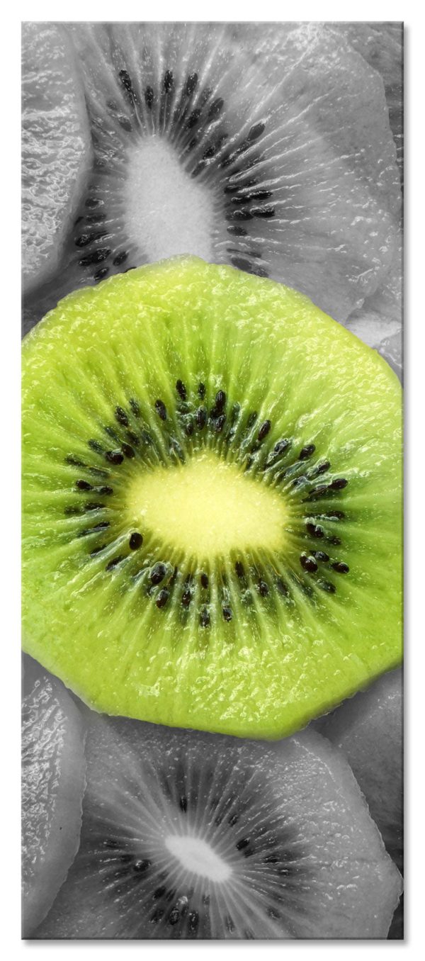 saftige Kiwi Scheiben, Glasbild Panorama Schn?ppchen