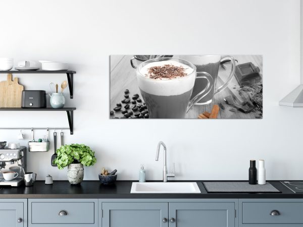 heiße Schokolade und Kaffee, Glasbild Panorama Online – Bild 3