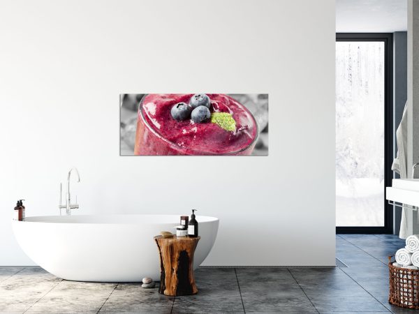 köstlicher Blaubeershake, Glasbild Panorama Zu verkaufen – Bild 4