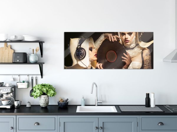 Mysteriöse DJ Frauen, Glasbild Panorama Zu verkaufen – Bild 3