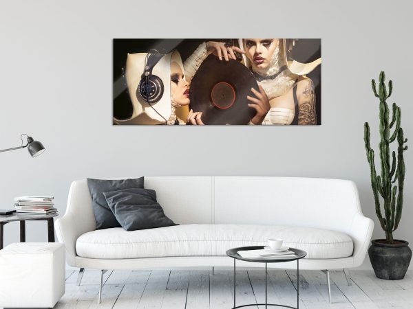 Mysteriöse DJ Frauen, Glasbild Panorama Zu verkaufen – Bild 2