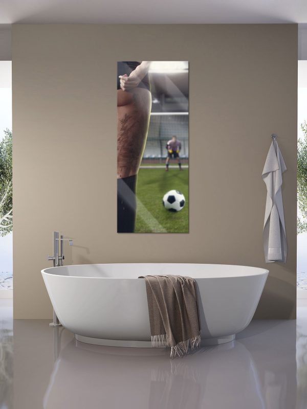 Frauenpo im Fußballtrikot, Glasbild Panorama Jetzt online – Bild 4