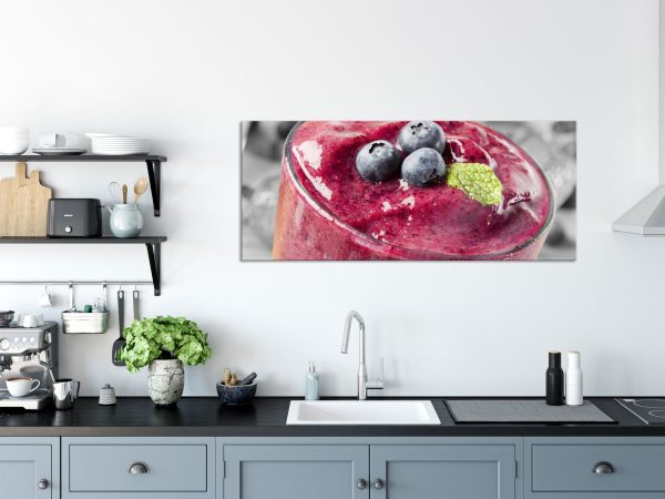 köstlicher Blaubeershake, Glasbild Panorama Zu verkaufen – Bild 3
