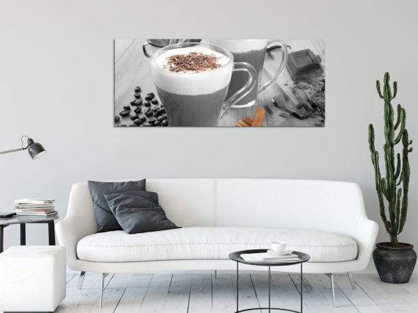 heiße Schokolade und Kaffee, Glasbild Panorama Online – Bild 2