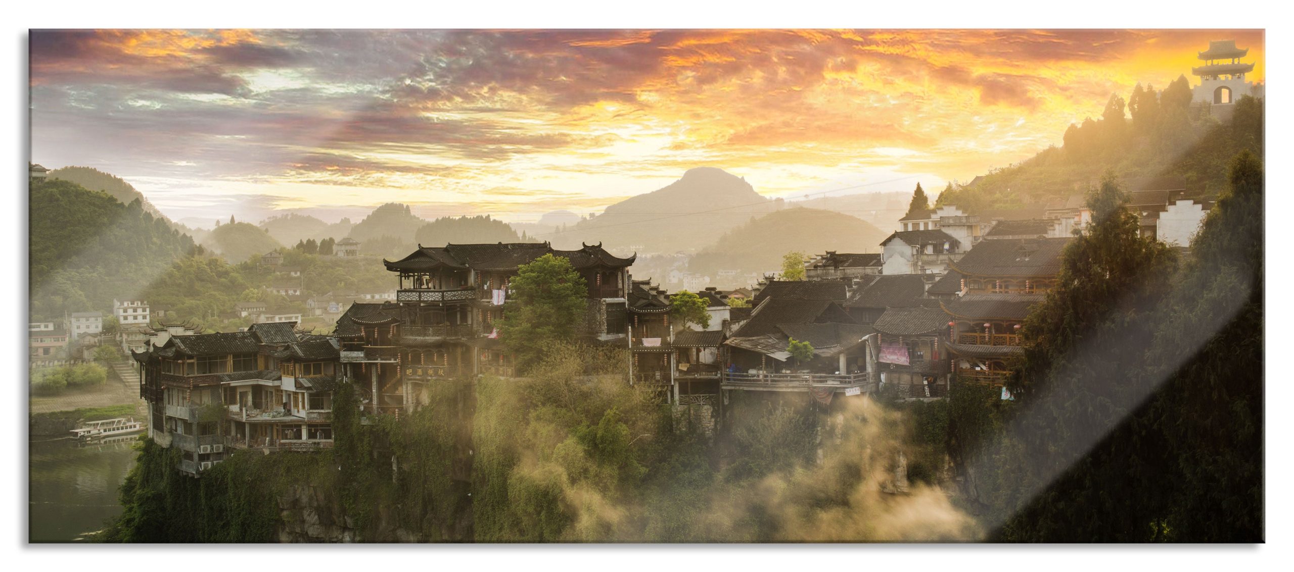 Gigantisches Dorf in China, Glasbild Panorama Verkauf