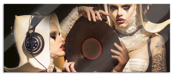 Mysteriöse DJ Frauen, Glasbild Panorama Zu verkaufen