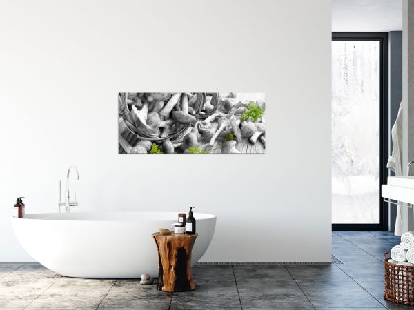 Pilzsammlung im Körbchen, Glasbild Panorama Mode – Bild 4
