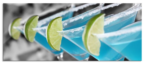 schöne Swimming Pool Cocktails, Glasbild Panorama Jetzt online