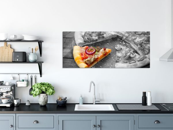 Pizza auf Holzbrett, Glasbild Panorama Angebot – Bild 3