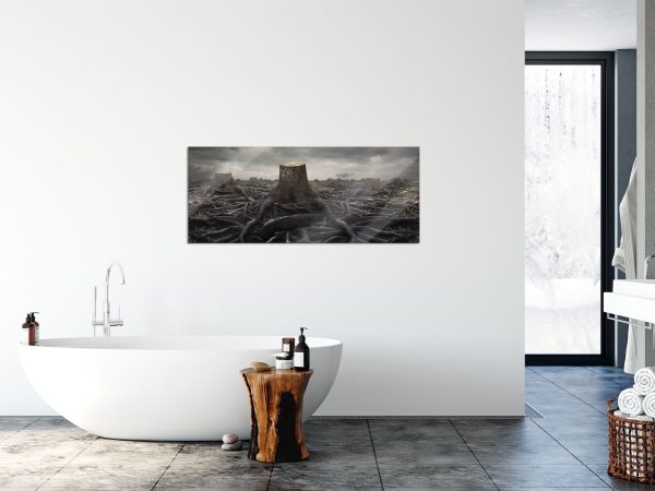 Gerodeter Wald, Glasbild Panorama Zu verkaufen – Bild 4