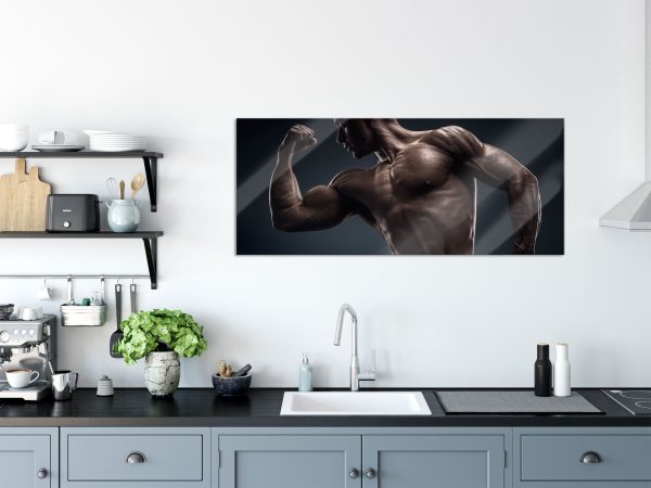 Starker Bodybuilder, Glasbild Panorama Online-Verkauf – Bild 3