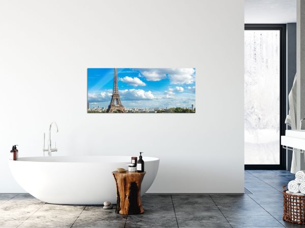 Riesiger Eiffelturm in Paris, Glasbild Panorama Im Angebot – Bild 4