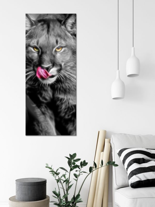 anmutiger Puma, Glasbild Panorama Online-Verkauf – Bild 3