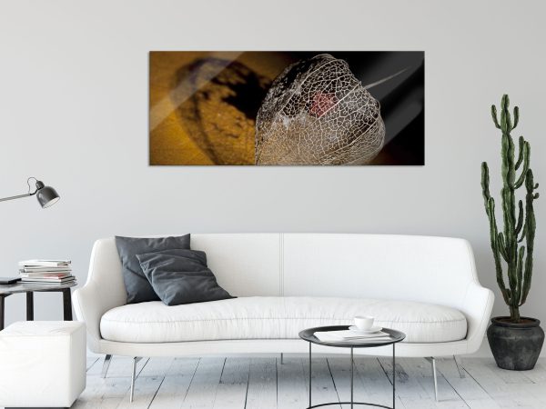 Schatten einer Physalis, Glasbild Panorama Im Angebot – Bild 2
